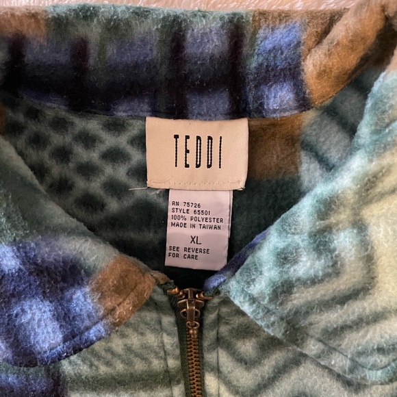Teddi Patterned Fleece Zip Up size XL - Picture 2 of 4
